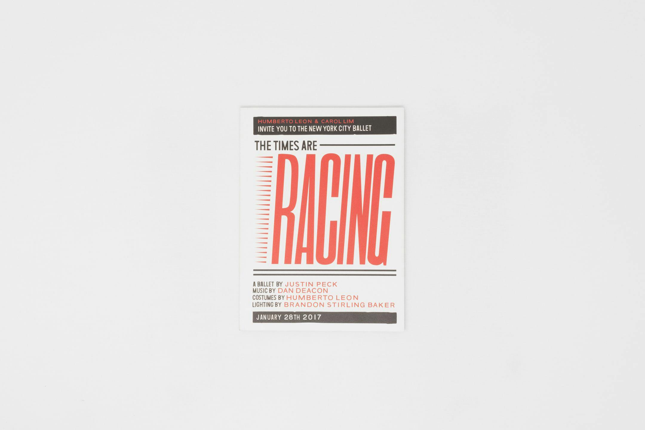 New York City Ballet "The Times Are Racing" Invitation